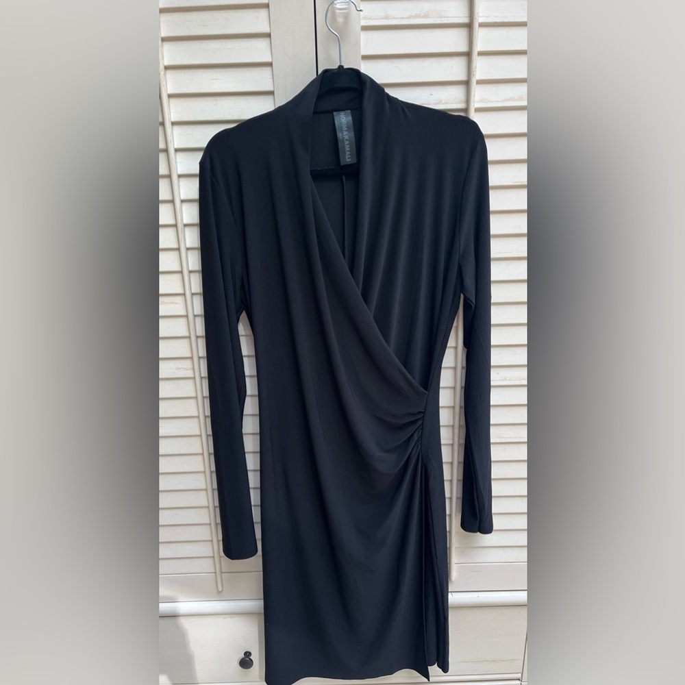 Norma Kamali - Long Sleeve Side Drape Dress - Black - Medium - New without tags - Picture 5 of 8
